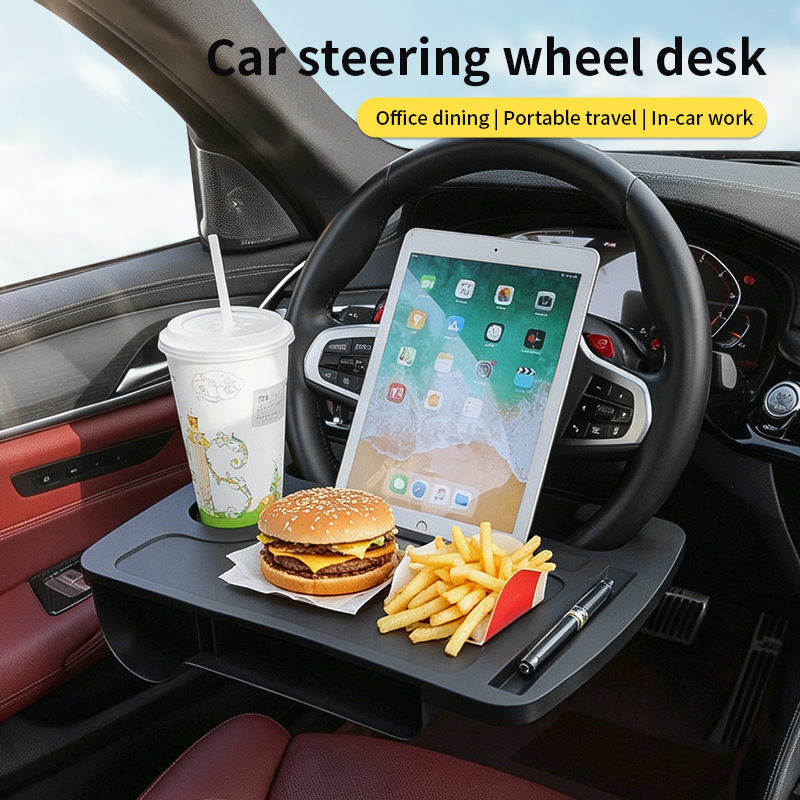Laptop Accessories Holder - Table de volant de voiture 2-en-1,