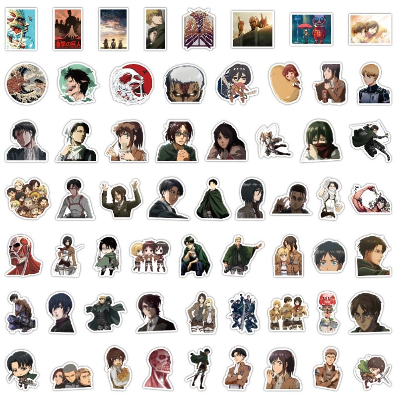 60 autocollants anime Attack o - Laptop Bag Waterproof avis et prix