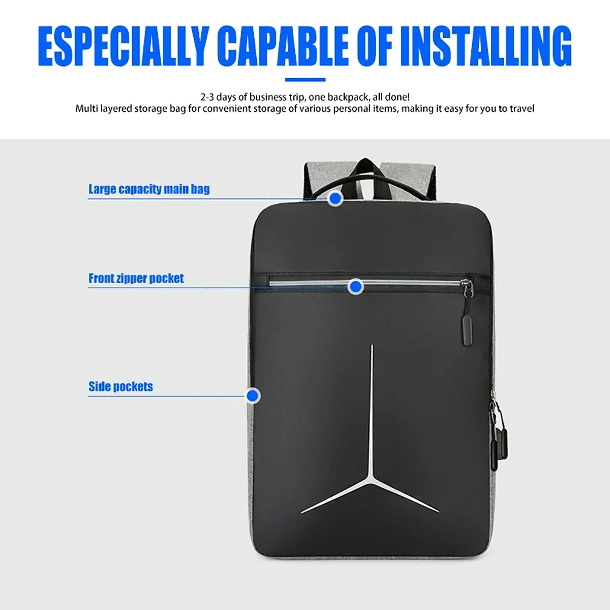 Sac à dos antivol USB étanche  - Laptop Bag Waterproof avis et prix